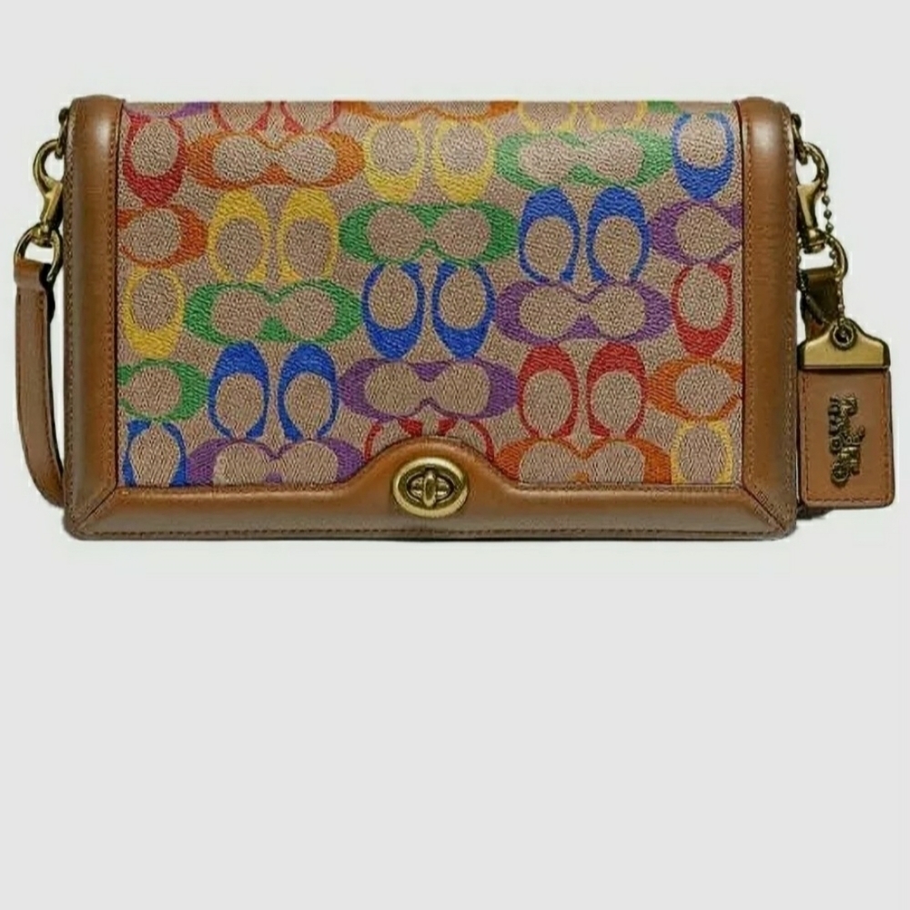 Authentic Coach Riley Rainbow Signature 🌈 Crossbody Brand New - Picture 2 of 6